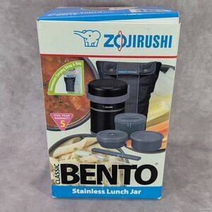 Zojirushi Classic Bento Stainless Steel Hot or Cold Lunch Jar SL-GRE18 BLACK
